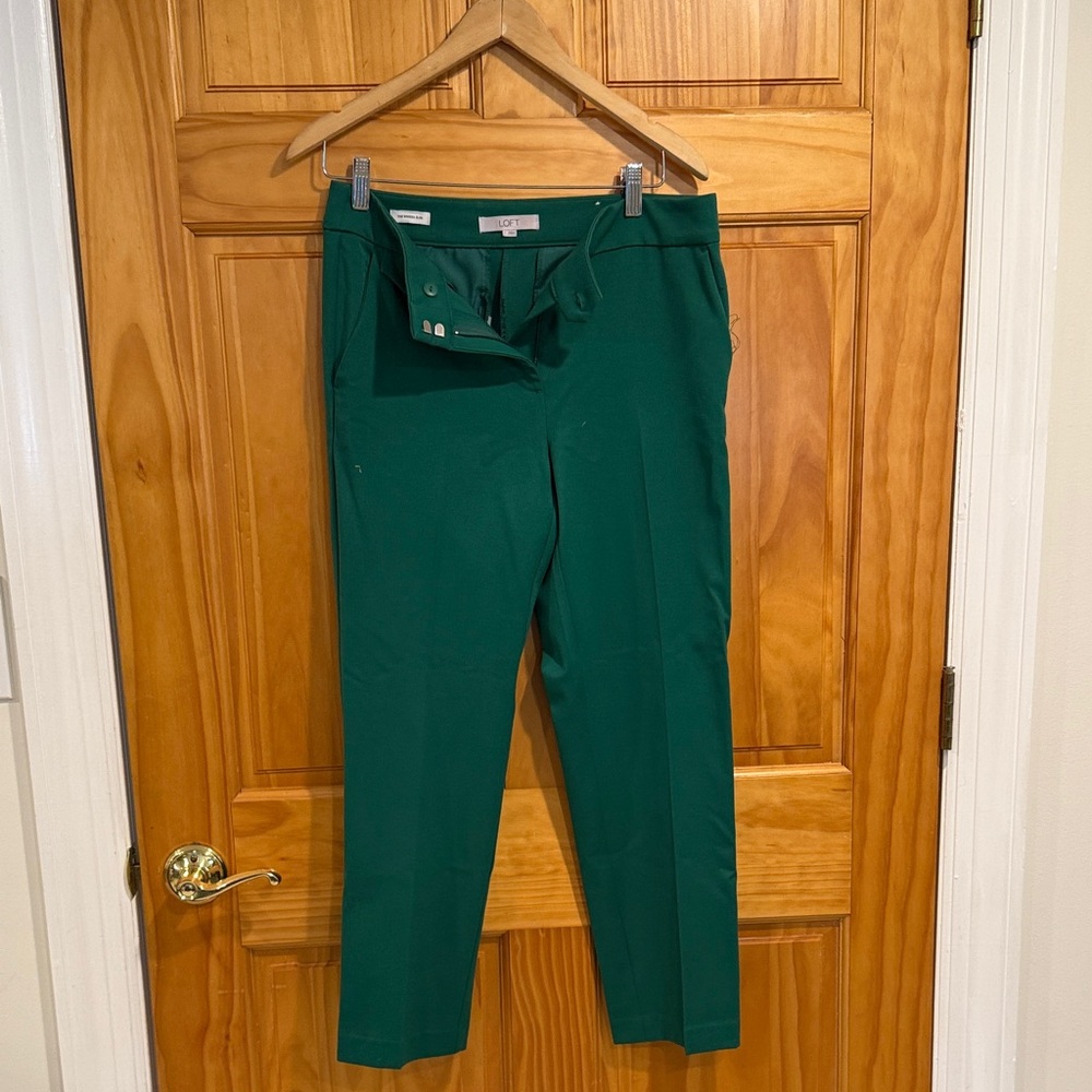 LOFT Emerald Green Women's Slim Straight Dress Pants